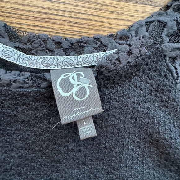 Adorable Lace arm and Back Sweater Women's ONE SEPTEMBER Anthropologie LARGE top - Picture 3 of 3